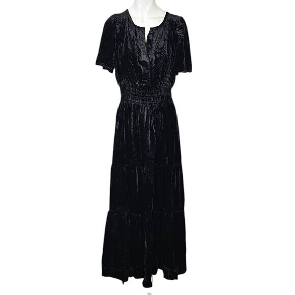 Anthropologie Dresses & Skirts - Anthropologie The Somerset Maxi Dress, Velvet Edition, Black, V-Neck, Size Small